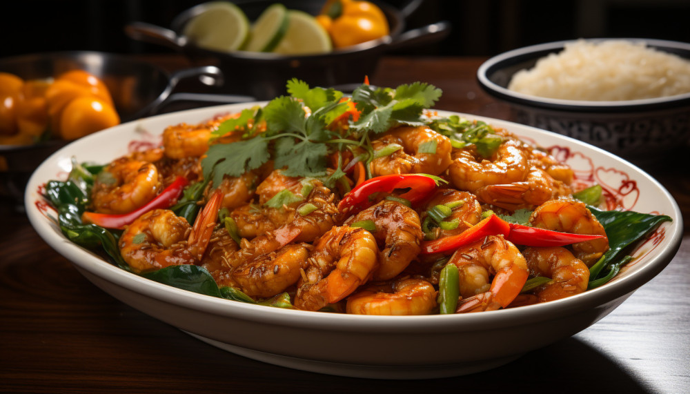 Cuisine Thaï : Gambas sautées à la Thaïlandaise